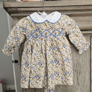 Edgehill Collection Blue and Cream Floral Dress